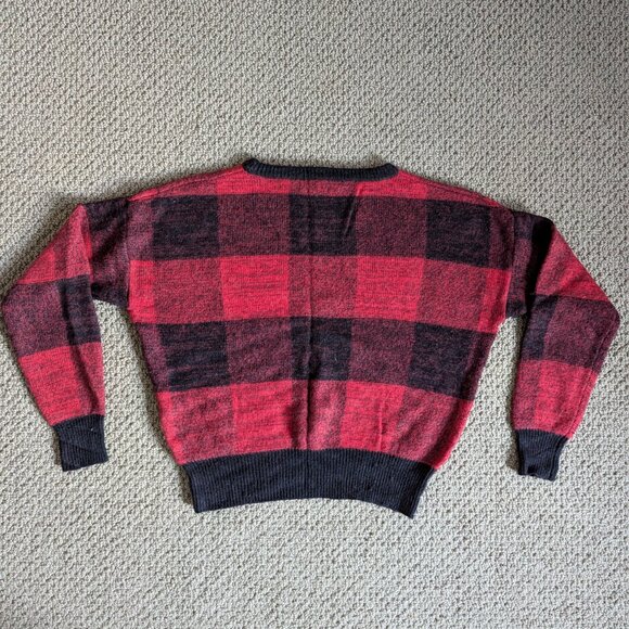 TNA Black & Red Plaid Sweater – with Cashmere & Angora Blend, XXS (fits like S) - Picture 2 of 6